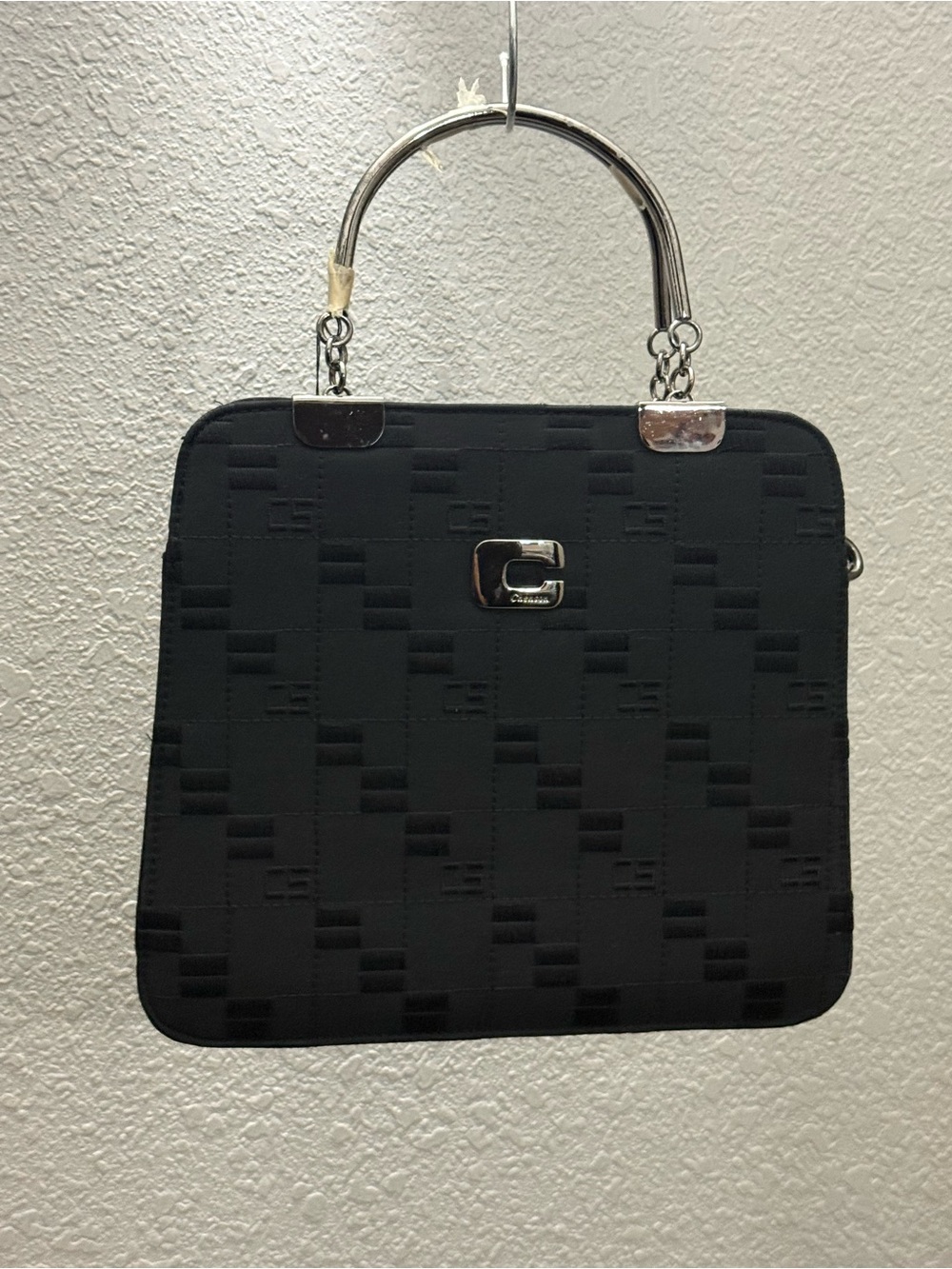 Vintage Chic Black Women's Top-Handle Handbag by C